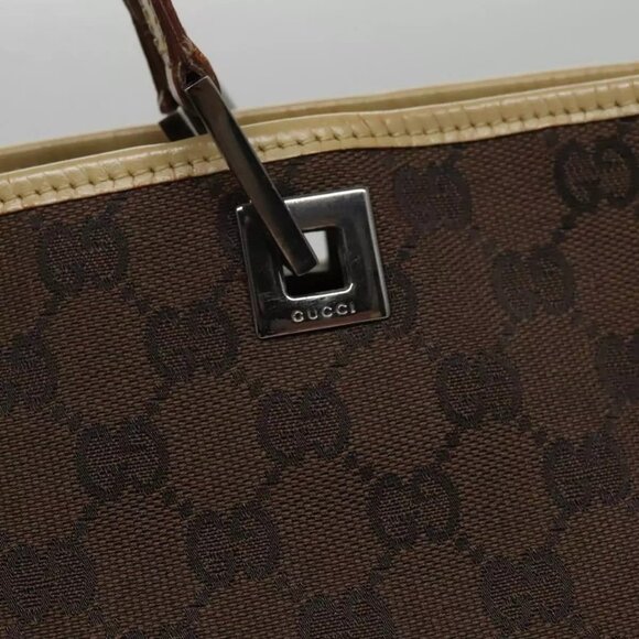 GUCCI GG Canvas Sherry Line Tote Bag Brown - Picture 13 of 16
